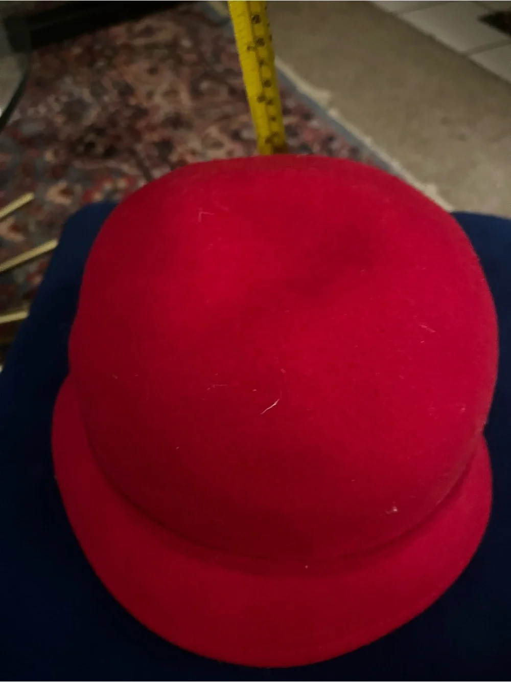 Red wool Felt Flower Cloche Hat - Women Accessories